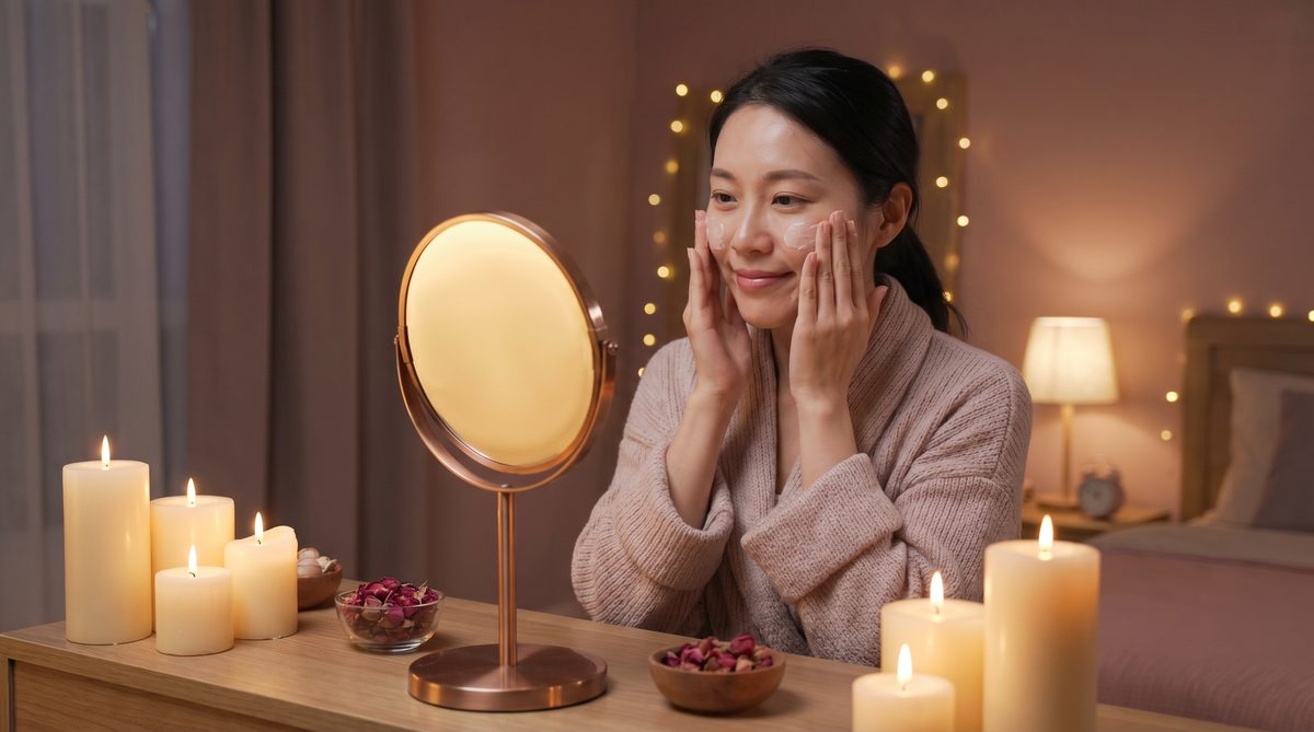 香蕉视频夜间护肤视频演示，女性自我照顾生活视频，温暖疗愈氛围，6no879t.cn